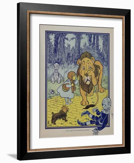 "Wonderful Wizard of Oz" Main Characters, Dorothy Speaks to the Cowardly Lion-null-Framed Art Print