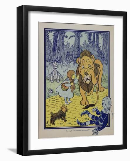 "Wonderful Wizard of Oz" Main Characters, Dorothy Speaks to the Cowardly Lion-null-Framed Art Print