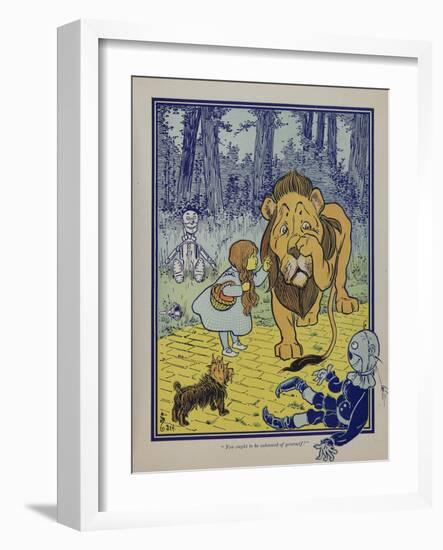 "Wonderful Wizard of Oz" Main Characters, Dorothy Speaks to the Cowardly Lion-null-Framed Art Print