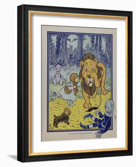 "Wonderful Wizard of Oz" Main Characters, Dorothy Speaks to the Cowardly Lion-null-Framed Art Print