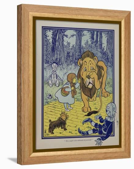 "Wonderful Wizard of Oz" Main Characters, Dorothy Speaks to the Cowardly Lion-null-Framed Stretched Canvas