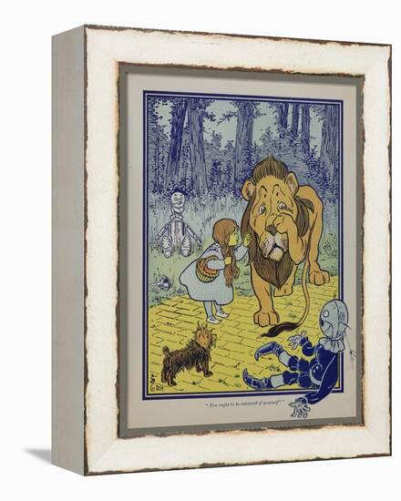 "Wonderful Wizard of Oz" Main Characters, Dorothy Speaks to the Cowardly Lion-null-Framed Stretched Canvas