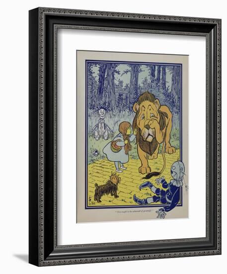 "Wonderful Wizard of Oz" Main Characters, Dorothy Speaks to the Cowardly Lion-null-Framed Art Print