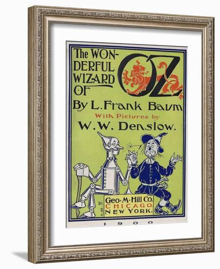 "Wonderful Wizard of Oz," Title Page of First Edition Written by Frank Lyman Baum in 1900-null-Framed Art Print