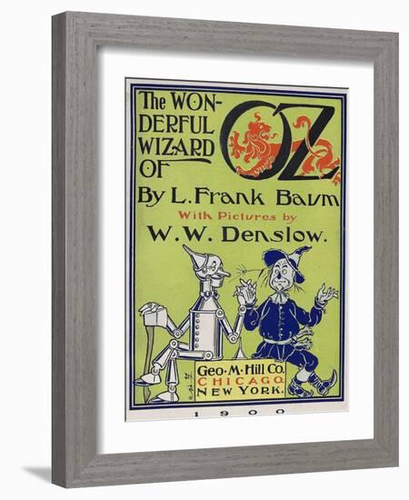 "Wonderful Wizard of Oz," Title Page of First Edition Written by Frank Lyman Baum in 1900-null-Framed Art Print