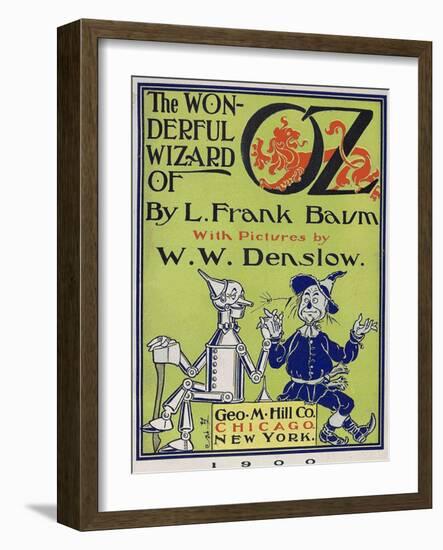 "Wonderful Wizard of Oz," Title Page of First Edition Written by Frank Lyman Baum in 1900-null-Framed Art Print