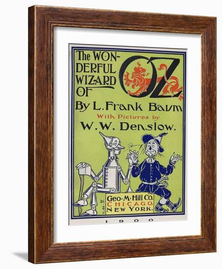 "Wonderful Wizard of Oz," Title Page of First Edition Written by Frank Lyman Baum in 1900-null-Framed Art Print