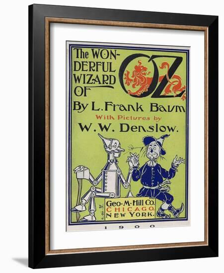 "Wonderful Wizard of Oz," Title Page of First Edition Written by Frank Lyman Baum in 1900-null-Framed Art Print