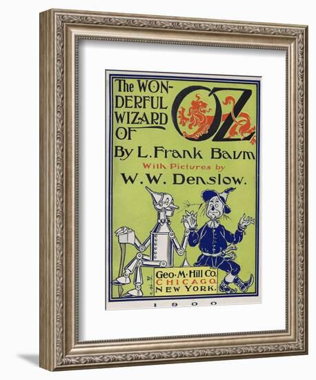 "Wonderful Wizard of Oz," Title Page of First Edition Written by Frank Lyman Baum in 1900-null-Framed Art Print