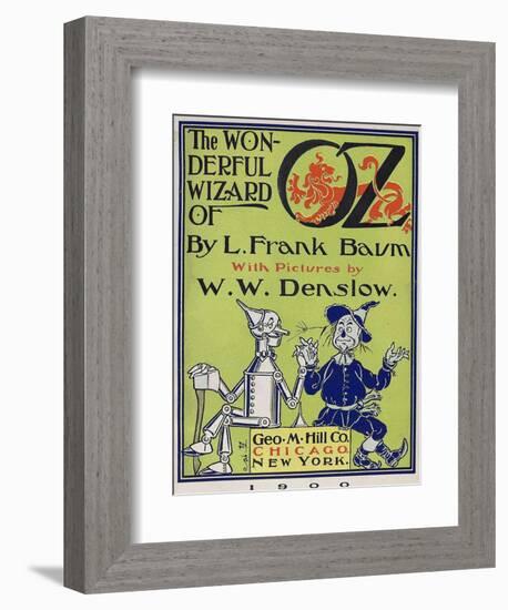"Wonderful Wizard of Oz," Title Page of First Edition Written by Frank Lyman Baum in 1900-null-Framed Art Print