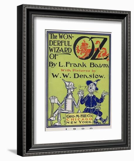 "Wonderful Wizard of Oz," Title Page of First Edition Written by Frank Lyman Baum in 1900-null-Framed Art Print