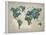 Wonderful World Map-James Zheng-Framed Stretched Canvas