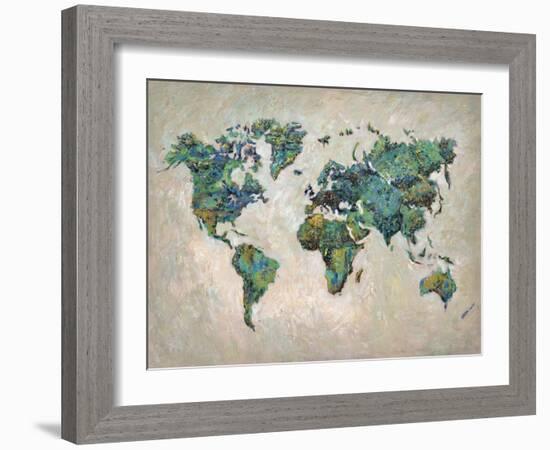 Wonderful World Map-James Zheng-Framed Art Print