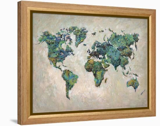 Wonderful World Map-James Zheng-Framed Stretched Canvas