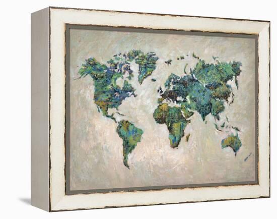 Wonderful World Map-James Zheng-Framed Stretched Canvas