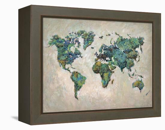 Wonderful World Map-James Zheng-Framed Stretched Canvas