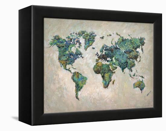 Wonderful World Map-James Zheng-Framed Stretched Canvas