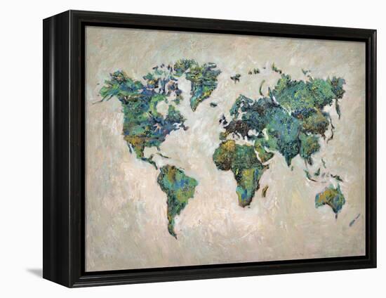 Wonderful World Map-James Zheng-Framed Stretched Canvas