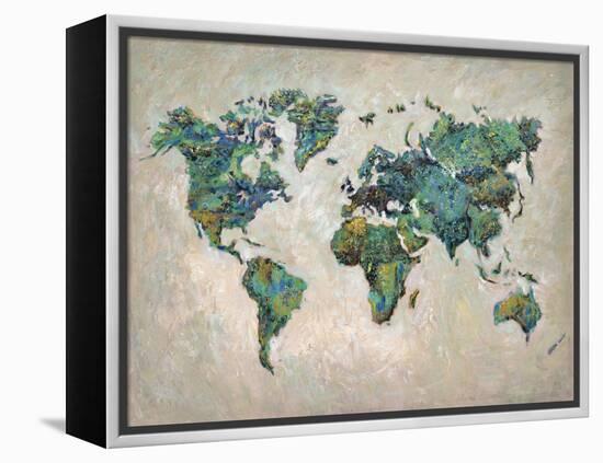 Wonderful World Map-James Zheng-Framed Stretched Canvas