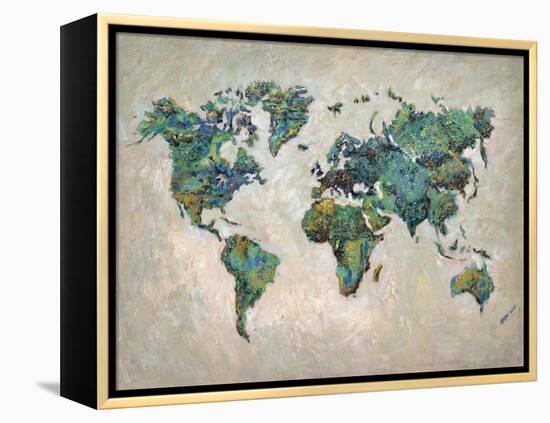 Wonderful World Map-James Zheng-Framed Stretched Canvas