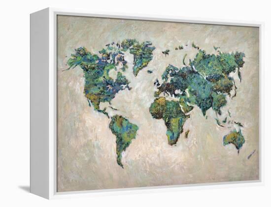 Wonderful World Map-James Zheng-Framed Stretched Canvas