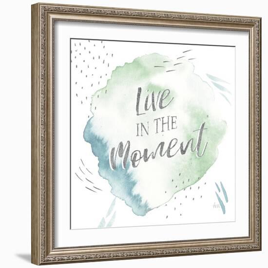 Wonderful World V Blue Green-Laura Marshall-Framed Art Print