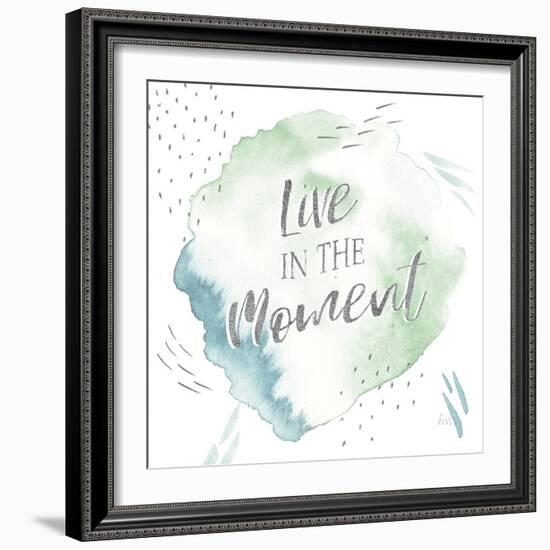 Wonderful World V Blue Green-Laura Marshall-Framed Art Print