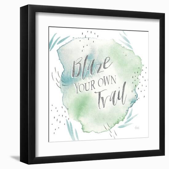 Wonderful World VII Blue Green-Laura Marshall-Framed Art Print