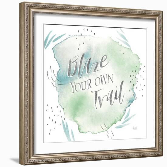 Wonderful World VII Blue Green-Laura Marshall-Framed Art Print