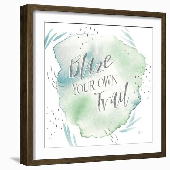 Wonderful World VII Blue Green-Laura Marshall-Framed Art Print