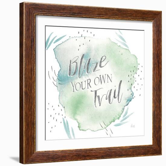 Wonderful World VII Blue Green-Laura Marshall-Framed Art Print