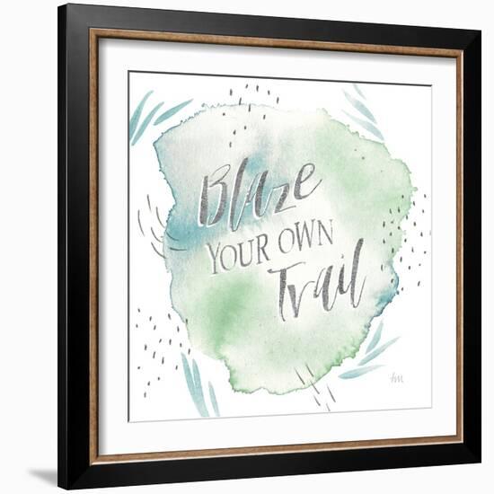 Wonderful World VII Blue Green-Laura Marshall-Framed Art Print