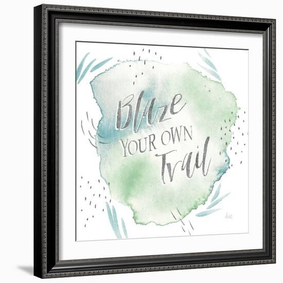 Wonderful World VII Blue Green-Laura Marshall-Framed Art Print