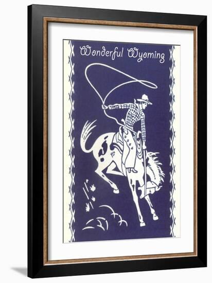 Wonderful Wyoming, Bucking Bronco-null-Framed Art Print