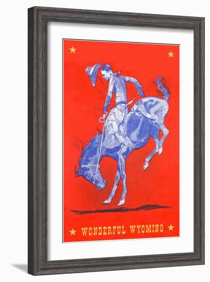 Wonderful Wyoming, Bucking Bronco-null-Framed Art Print