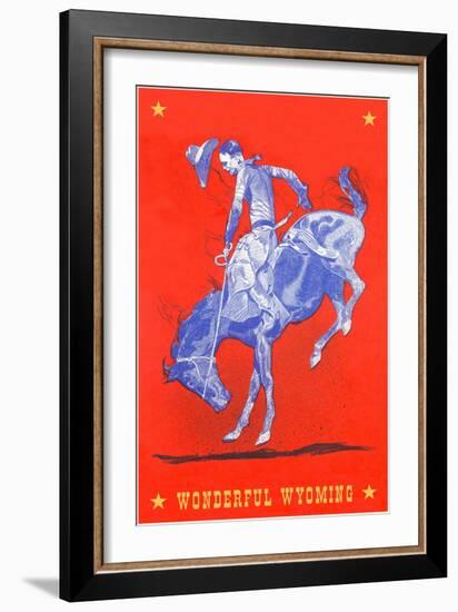 Wonderful Wyoming, Bucking Bronco-null-Framed Art Print