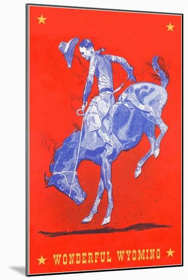 Wonderful Wyoming, Bucking Bronco-null-Mounted Art Print