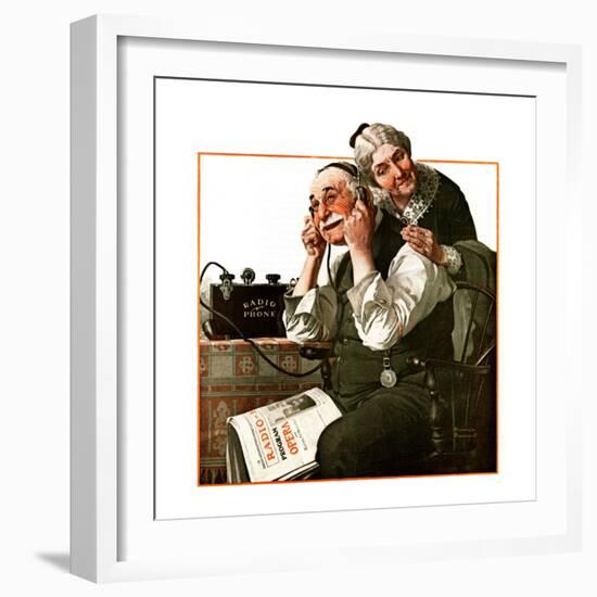 "Wonders of Radio" or "Listen, Ma!", May 20,1922-Norman Rockwell-Framed Giclee Print