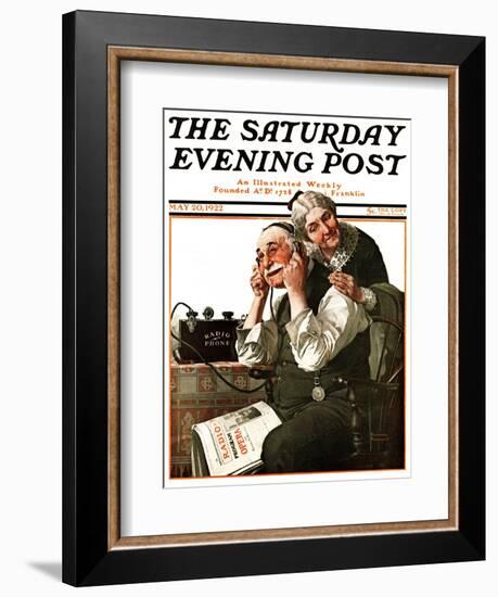 "Wonders of Radio" or "Listen, Ma!" Saturday Evening Post Cover, May 20,1922-Norman Rockwell-Framed Giclee Print