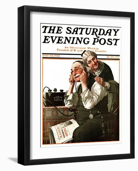 "Wonders of Radio" or "Listen, Ma!" Saturday Evening Post Cover, May 20,1922-Norman Rockwell-Framed Giclee Print