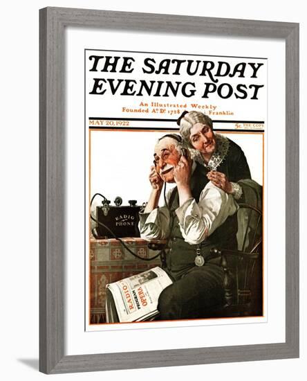 "Wonders of Radio" or "Listen, Ma!" Saturday Evening Post Cover, May 20,1922-Norman Rockwell-Framed Giclee Print