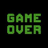 Game Over On A Green Grid Digital Display-wongstock-Art Print