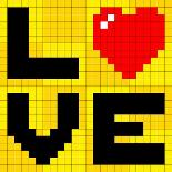 Pixel Love Heart-wongstock-Art Print