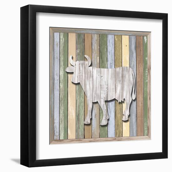 Wood Cow 2, 2024-Tim Ashwood-Framed Art Print