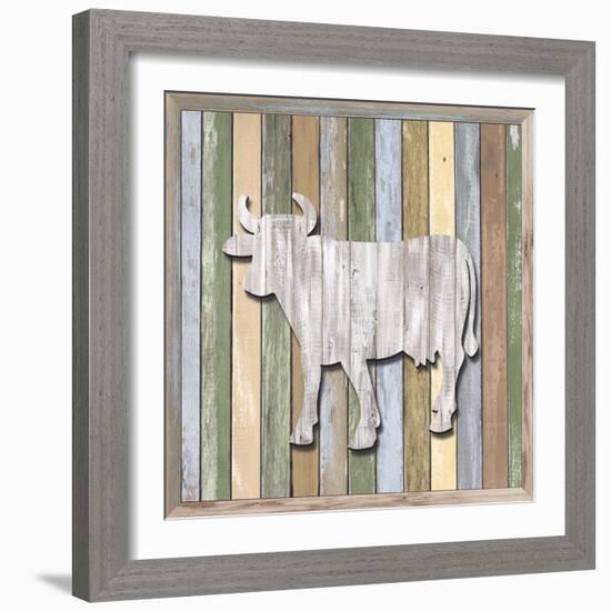 Wood Cow 2, 2024-Tim Ashwood-Framed Art Print