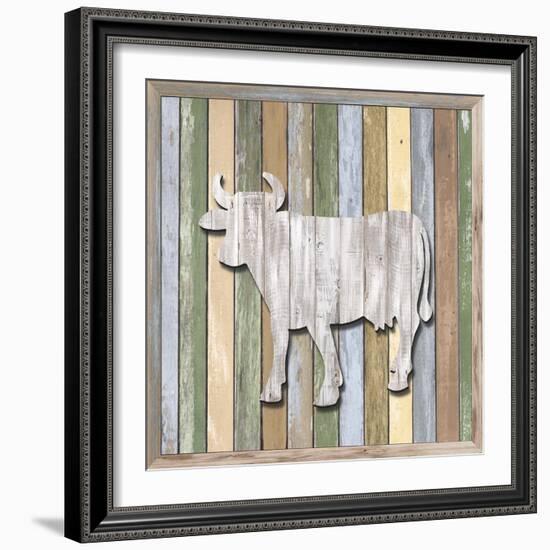 Wood Cow 2, 2024-Tim Ashwood-Framed Art Print