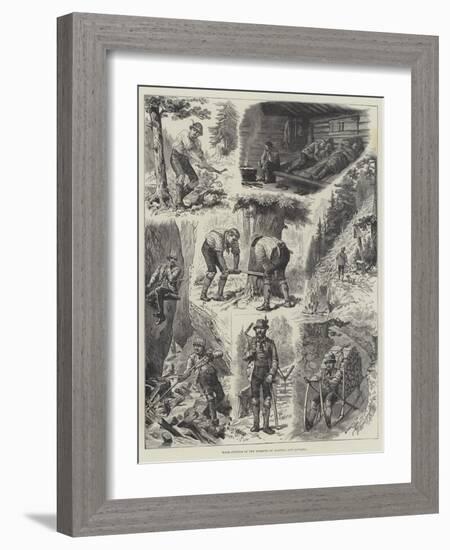 Wood-Cutting in the Forests of Austria and Bavaria-Johann Nepomuk Schonberg-Framed Giclee Print