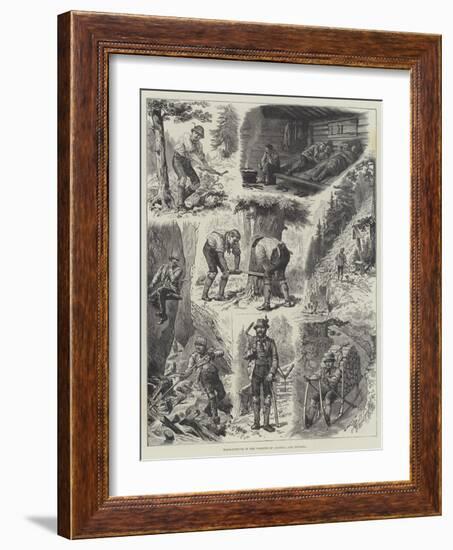 Wood-Cutting in the Forests of Austria and Bavaria-Johann Nepomuk Schonberg-Framed Giclee Print