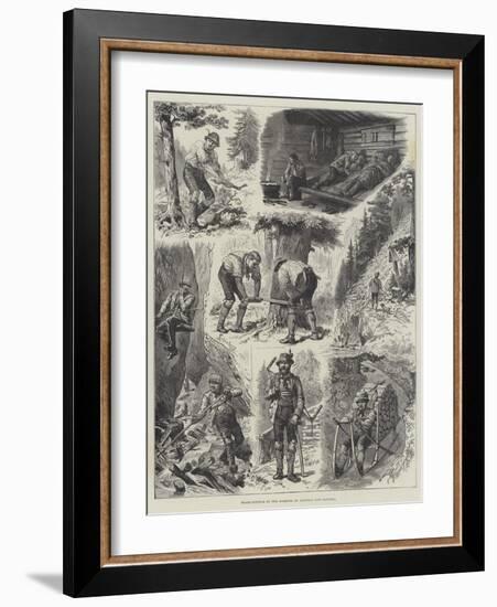 Wood-Cutting in the Forests of Austria and Bavaria-Johann Nepomuk Schonberg-Framed Giclee Print