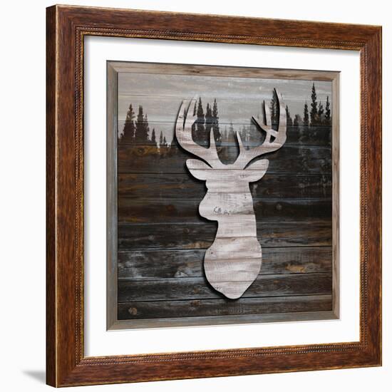 Wood Deer, 2024-Tim Ashwood-Framed Art Print